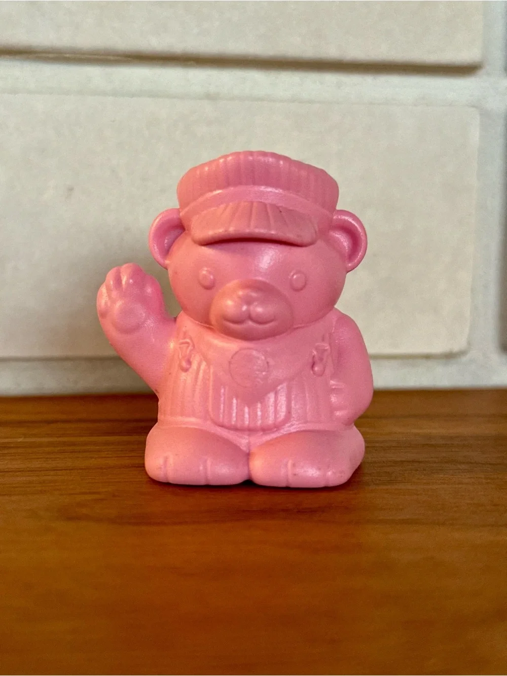 Green Toys Pink Conductor Bear Figure * Train Set Piece * Hard to Find